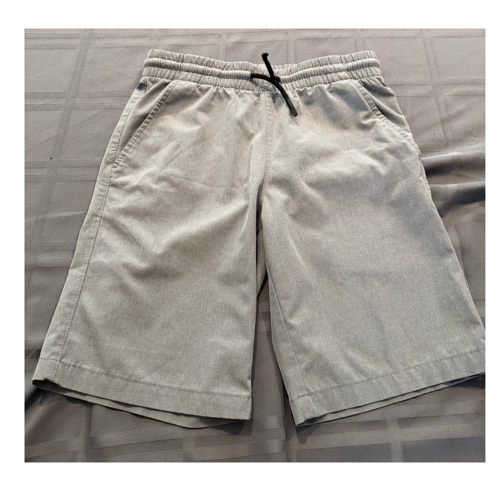 Nautica Boys Size S (8) Gray Stretch Hybrid Board Shorts Drawstring Swim Shorts